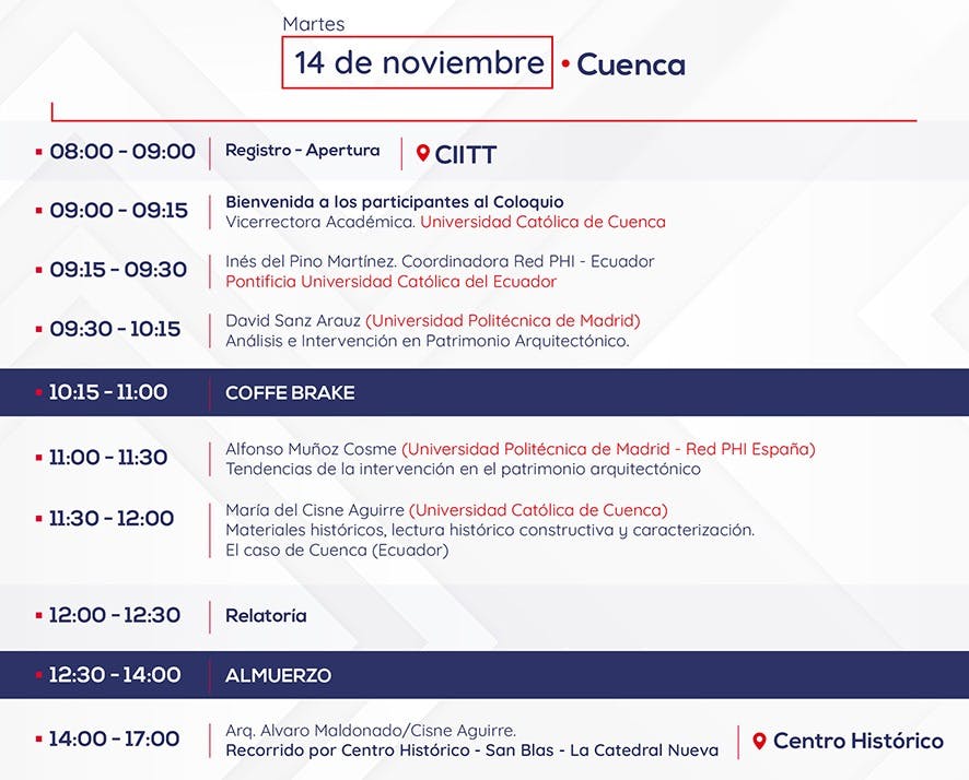 Programa Coloquio en Cuenca del 14 de noviembre